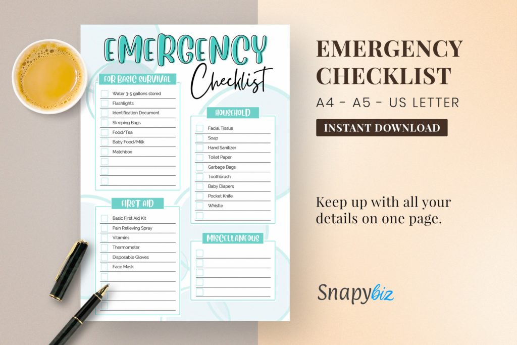 emergency checklist printable feature images min