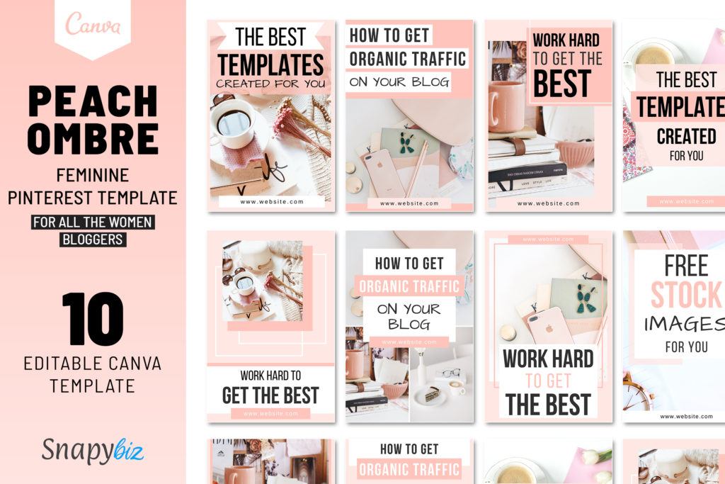 Peach Ombre Feminine Pinterest Template Peach Ombre Feminine Pinterest Template