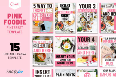 Pink Foodies Canva Pinterest Template