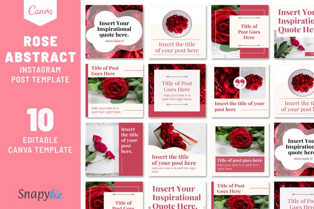 editable Instagram Canva post template for bloggers