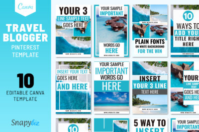 Travel Blogger Pinterest Template