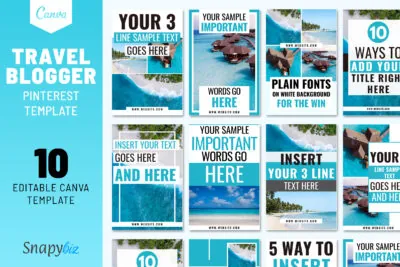 Travel Blogger Pinterest Template