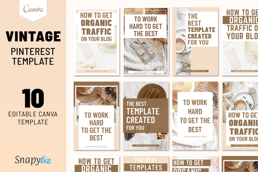 Vintage Pinterest Template For Bloggers Vintage Pinterest Template For Bloggers