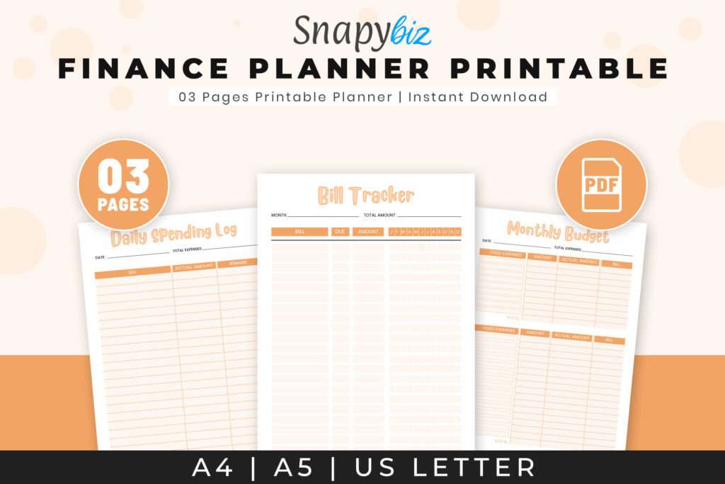 finance planner printable 1