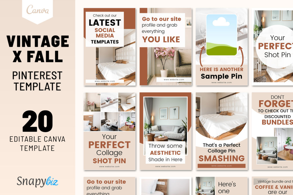 Vintage x Fall Pinterest Canva Pin Templates Vintage x Fall Pinterest Canva Pin Templates