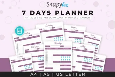 7 days planner