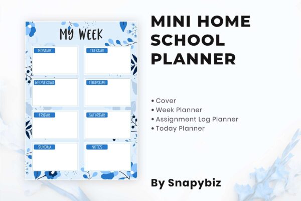 Mini Home School Planner 5 Mini home school planner - blue - image 2