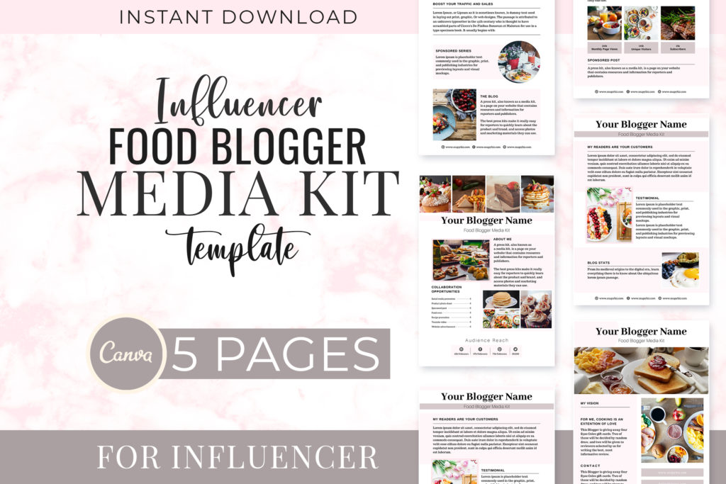 Food Blogger Media Kit Template