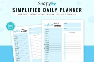 Simplified Daily Planner Pdf