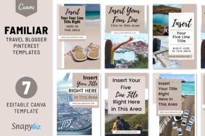 Familiar Travel Blogger Pinterest Template | Best Travel Blogs | Pin Design | Social Media Creator | Instant Download