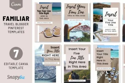 Familiar Travel Blogger Pinterest Template | Best Travel Blogs | Pin Design | Social Media Creator | Instant Download