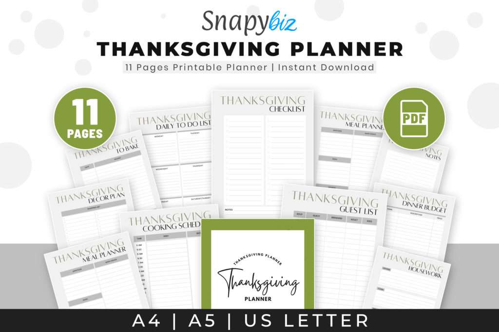 thanksgiving printable planner