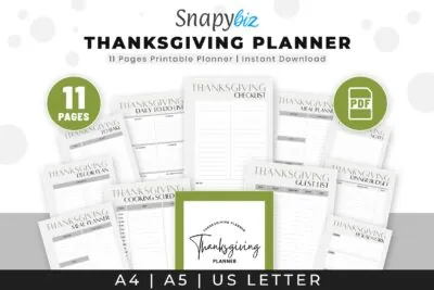 thanksgiving printable planner