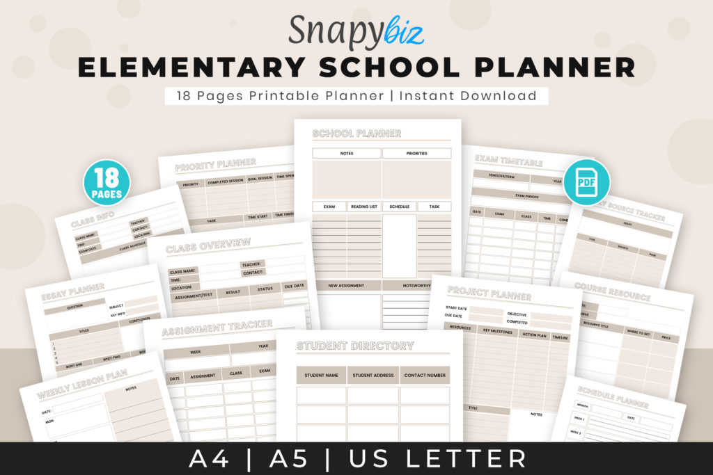 elementary school planner