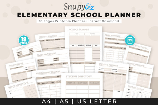 Elementary School Planner Elementary school planner