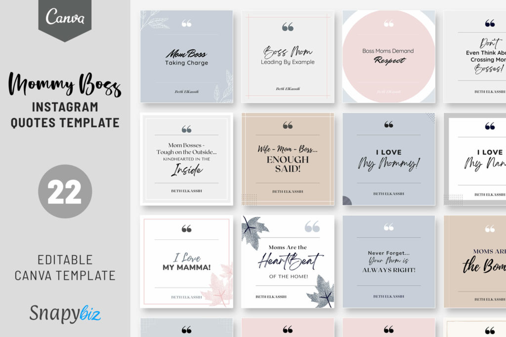 mommy boss quote instagram template