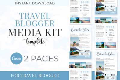 travel blogger media kit template