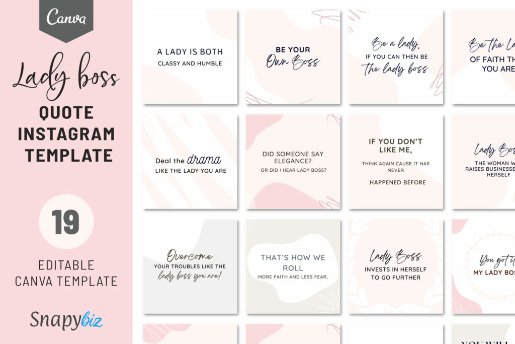 lady boss quotes instagram template
