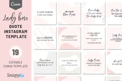 lady boss quotes instagram template