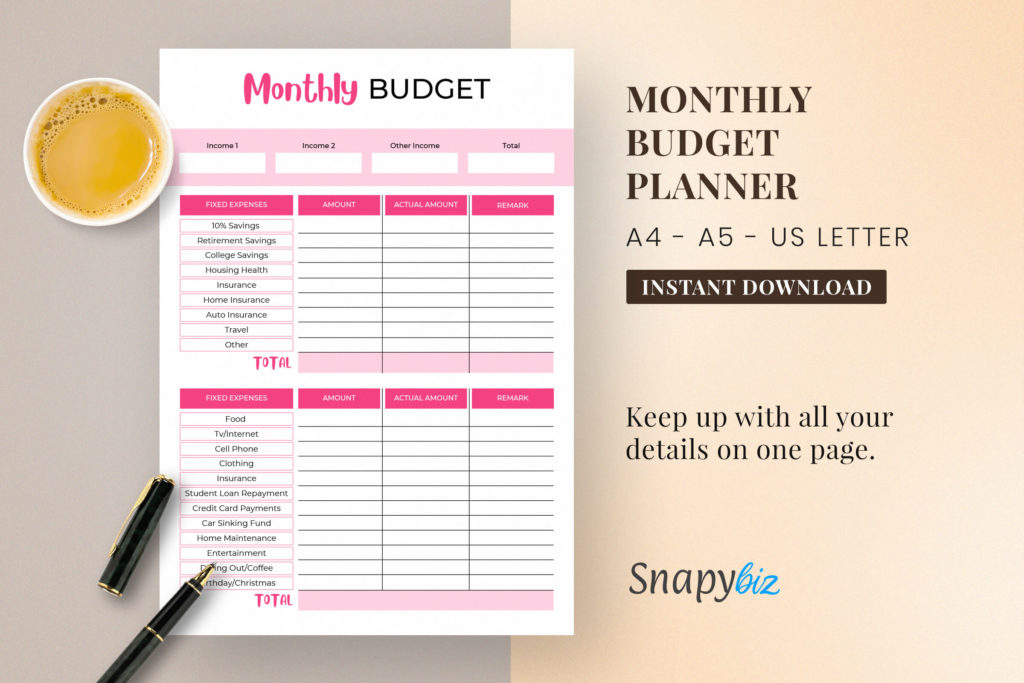 monthly budget feature images