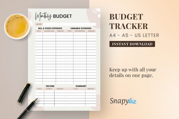 Budget tracker by snapybiz