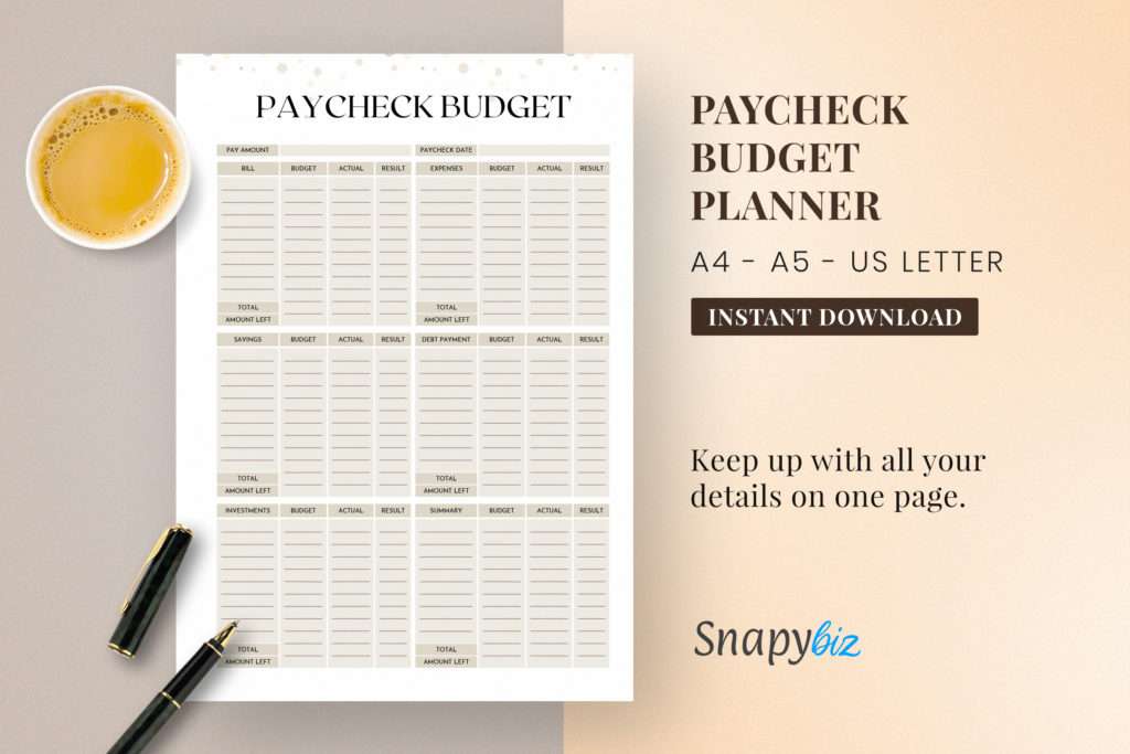 paycheck budget planner feature images