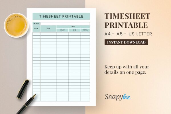 Timesheet Printable Feature Images Timesheet printable feature images