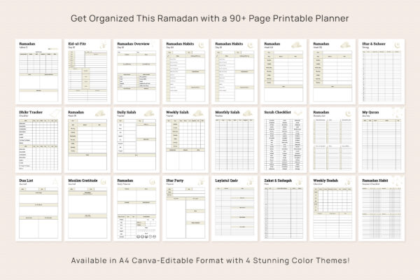 2025 Ramadan Planner Bundle Feature Image 4 1 Ramadan canva editable checklist printable planner bundle - image 8