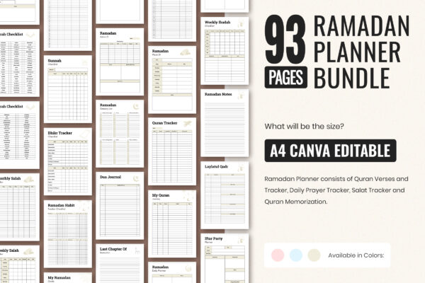 2025 Ramadan Planner Bundle Feature Image 5 1 Ramadan canva editable checklist printable planner bundle - image 7