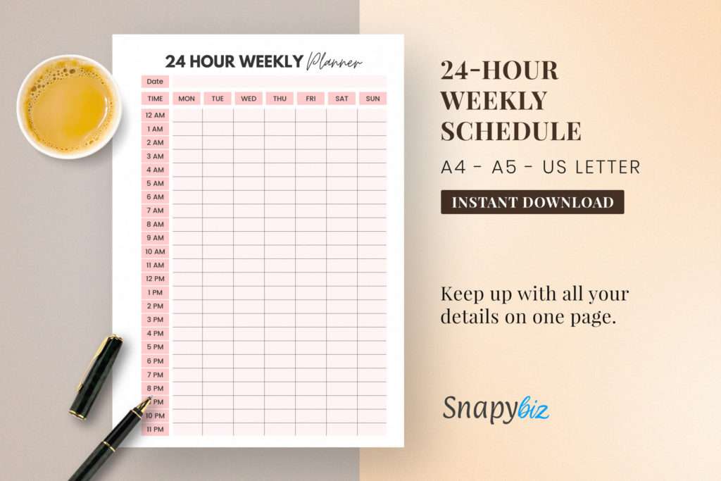 24 hour weekly schedule feature images