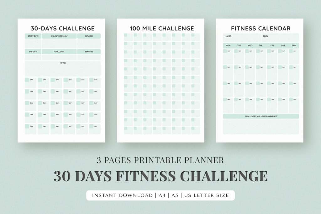 30 days fitness challenge feature images