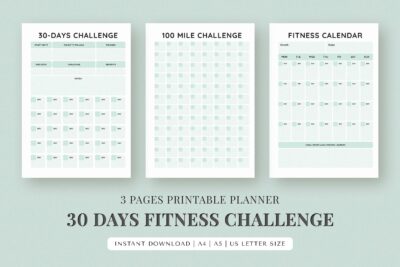 30 days fitness challenge feature images