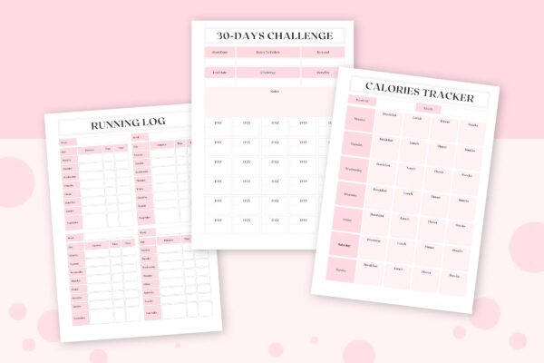 Pink Fitness Planner 3 Pink fitness planner 3