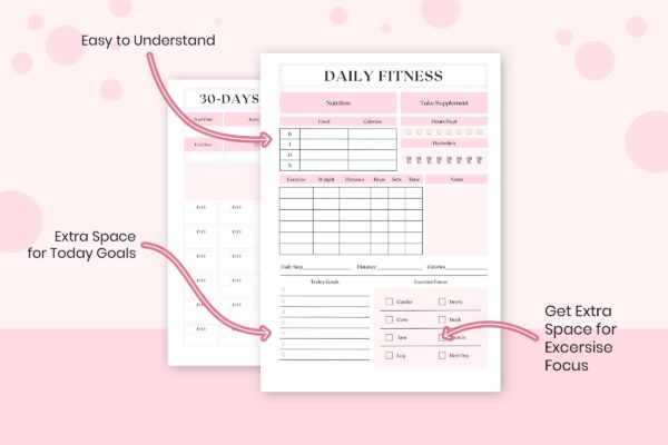 Pink Fitness Planner 7 Pink fitness planner 7