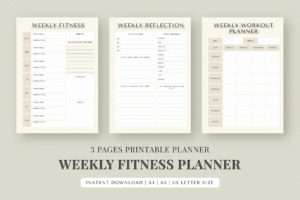 A4 A5 Weekly Fitness Printable Planner