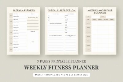 weekly fitness planner feature images