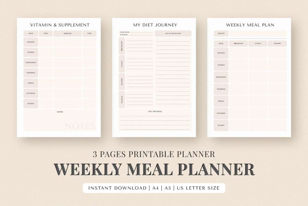 weekly meal planner feature images