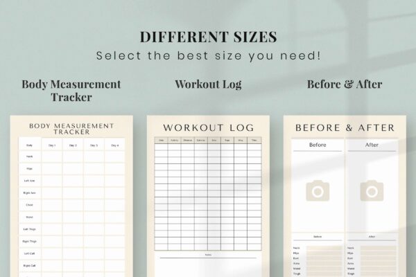 Weight loss tracker printable feature images 1