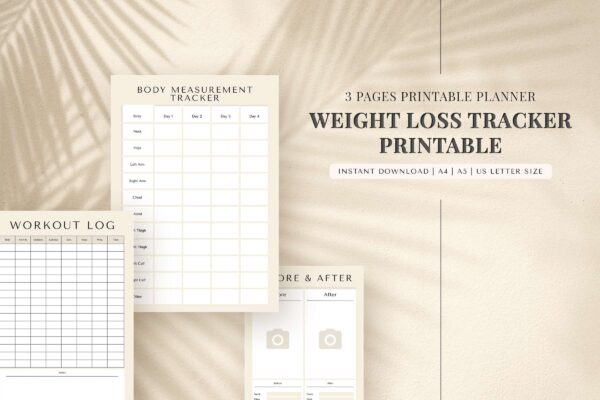 Weight loss tracker printable feature images 2