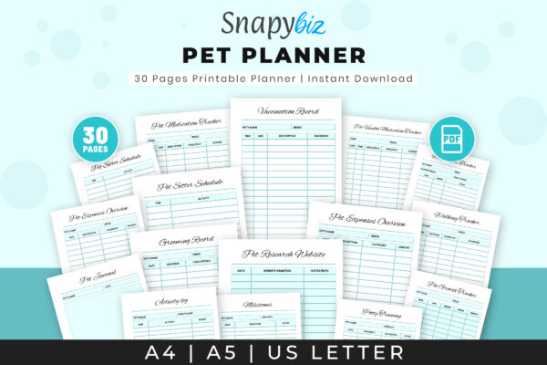 Pet Planner Bundle Pet planner bundle