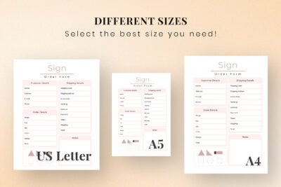 Sign Order Form Printable Order Tracker