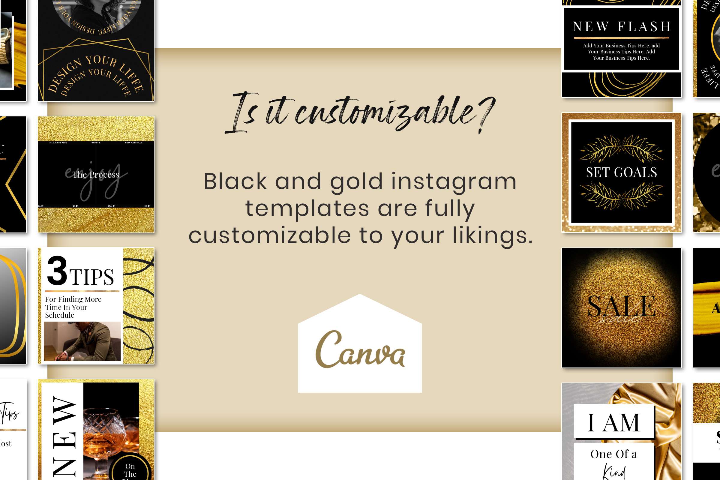 Black And Gold Instagram Template