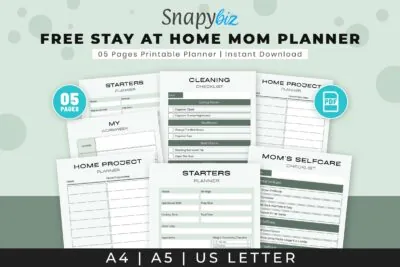 free stay at home mom planner