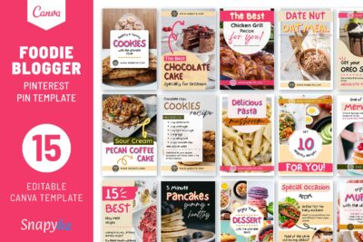 foodie blogger pinterest template feature image