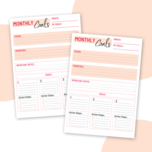monthly goals planner
