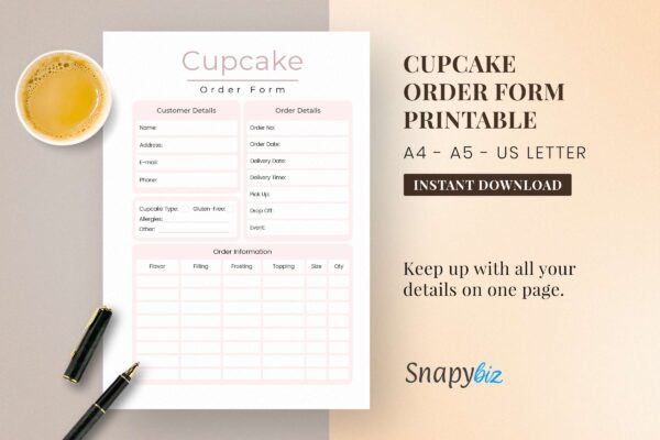 Cupcake Order Form Printable Feature Images Cupcake order form printable