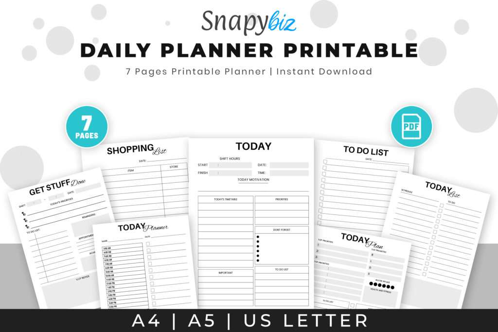 Printable Daily Planner Fillable