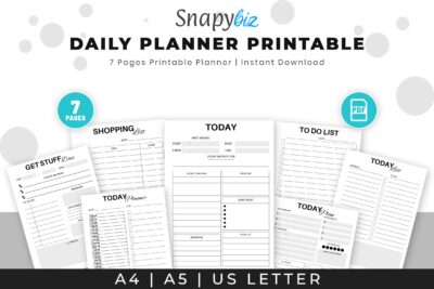 printable daily planner fillable