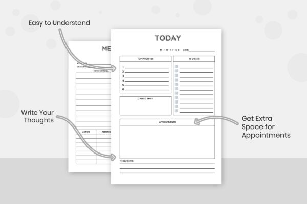 Meeting Organizer Notes Planner Bundle 7 Copy Meeting organiser notes planner
