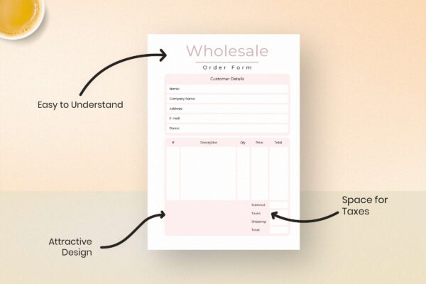 Wholesale Order Form Printable Feature Images 1 Wholesale order form
